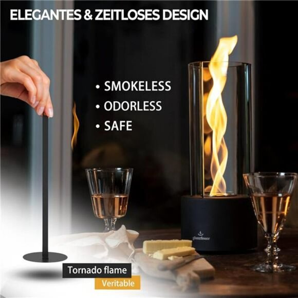 Tabletop Ethanol Fireplace Indoor Outdoor Fire Pit Glass Decor Gift for Home - Picture 5 of 7